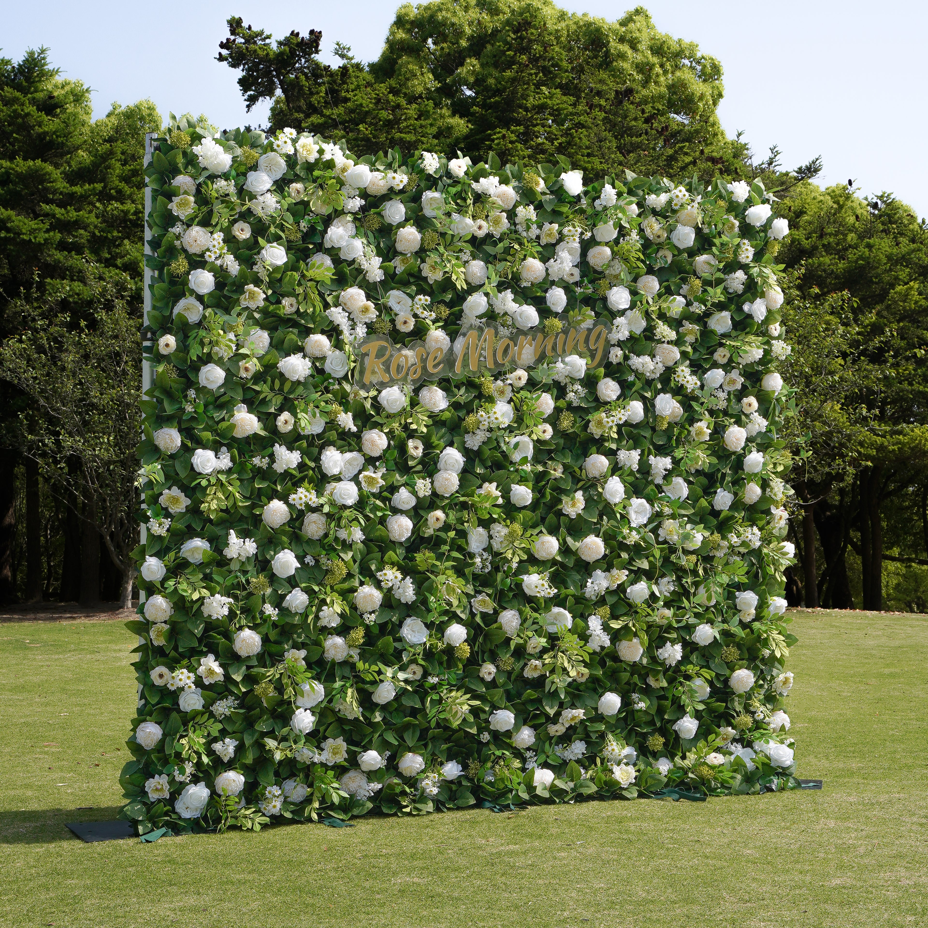 April : RoseMorning zip up wall 3D Fabric Artificial rolling up curtain flower wall