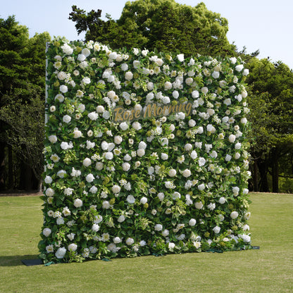 April : RoseMorning zip up wall 3D Fabric Artificial rolling up curtain flower wall