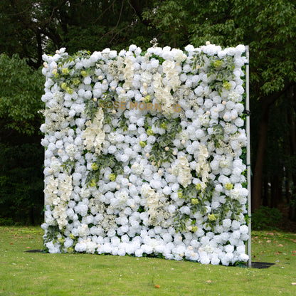 Bianca：5D Fabric Artificial rolling up curtain flower wall