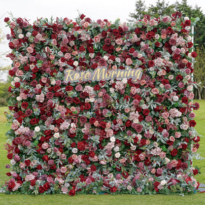 Bri：5D Fabric Artificial rolling up curtain flower wall