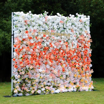 Clara：5D Fabric Artificial Rolling up Curtain Flower Wall