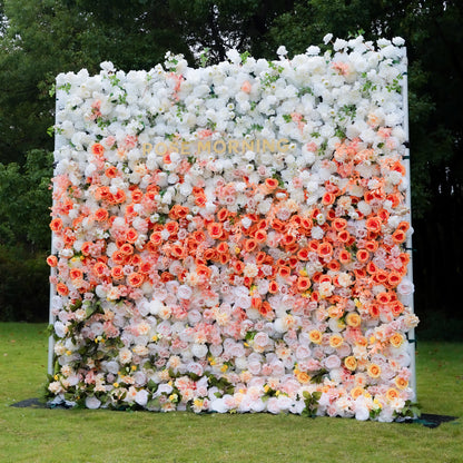 Clara：5D Fabric Artificial Rolling up Curtain Flower Wall