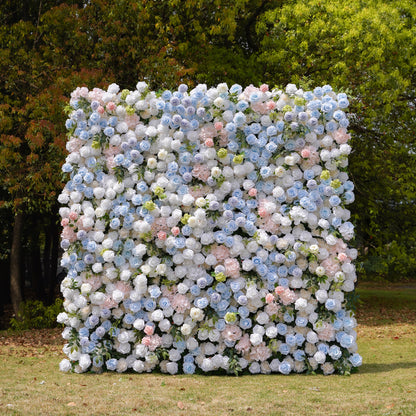 Frank：5D Fabric Artificial rolling up curtain flower wall