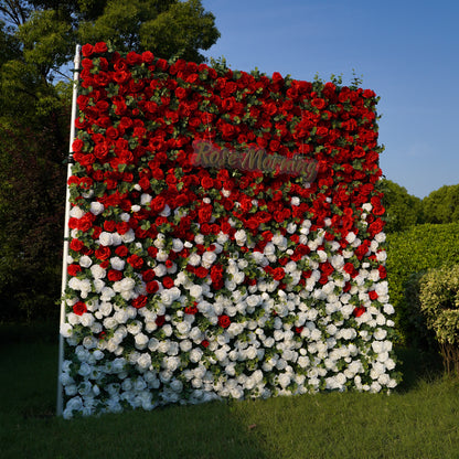 Garden：3D Fabric Artificial rolling up curtain flower wall