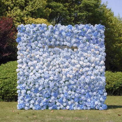 Manci：5D Fabric Artificial rolling up curtain flower wall