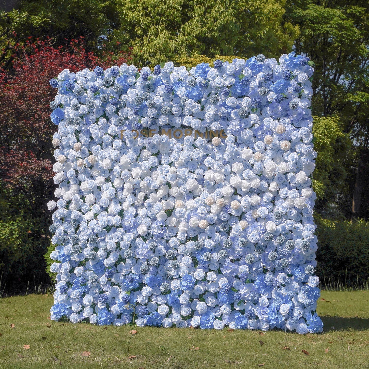 Manci：5D Fabric Artificial rolling up curtain flower wall