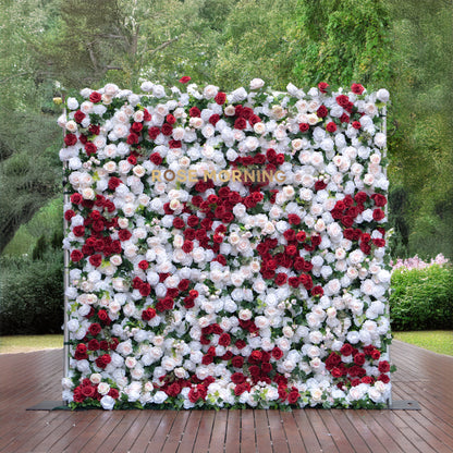 Rosita：5D Fabric Artificial rolling up curtain flower wall